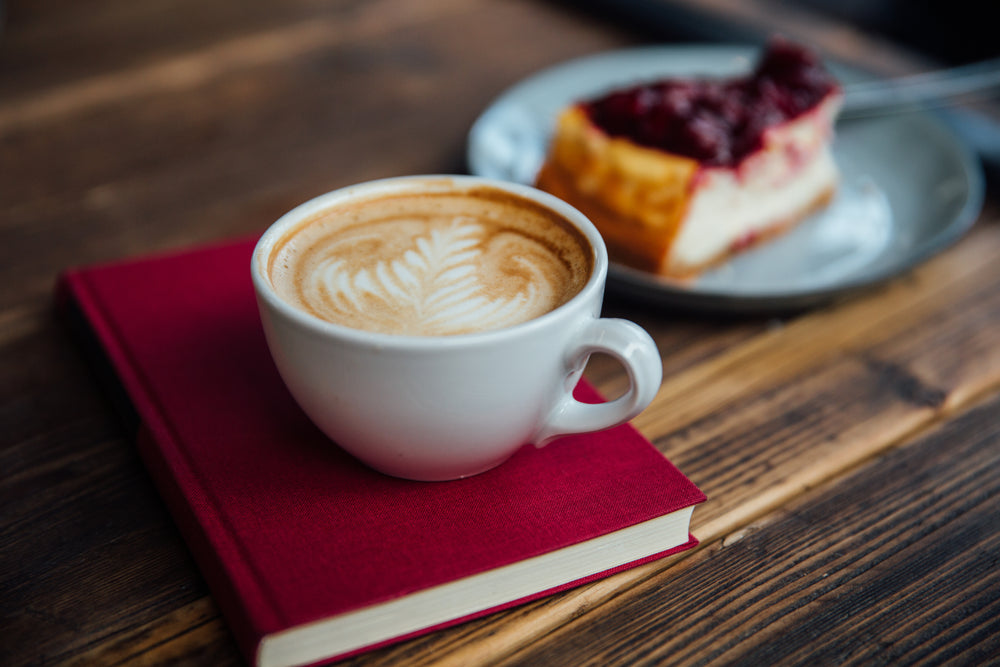 latte art on book