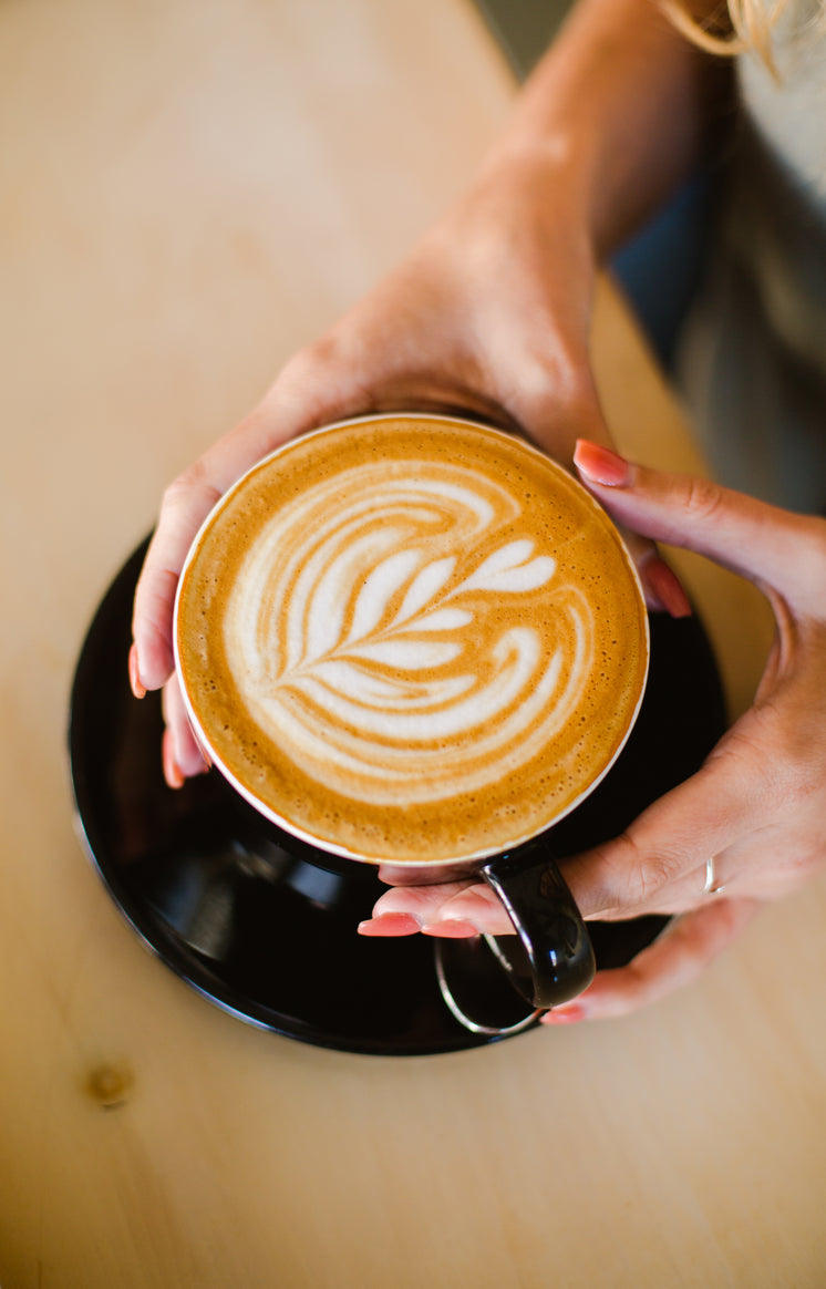 Latte With Leaf Design