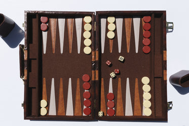 leather bound backgammon board