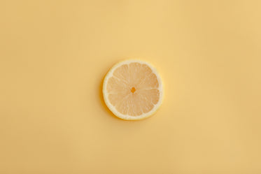 lemon slice on yellow