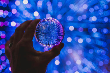 lensball blue and purple lights