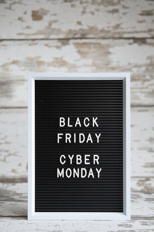 letter board black friday cyber monday