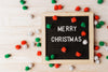 letter board with the words merry christmas