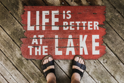 life is better at the lake doormat