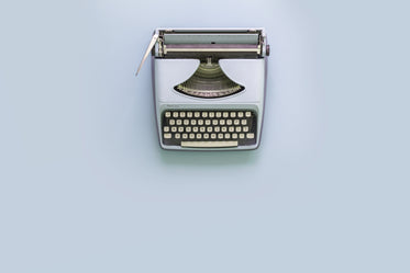 light blue typewriter