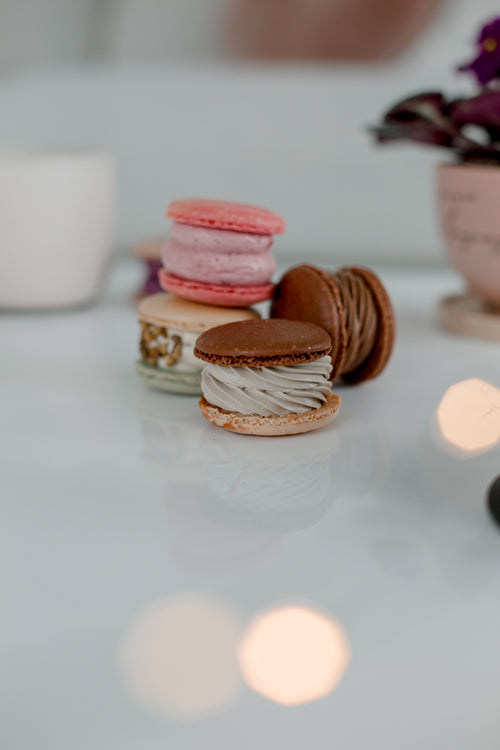 light leaks and colorful macarons