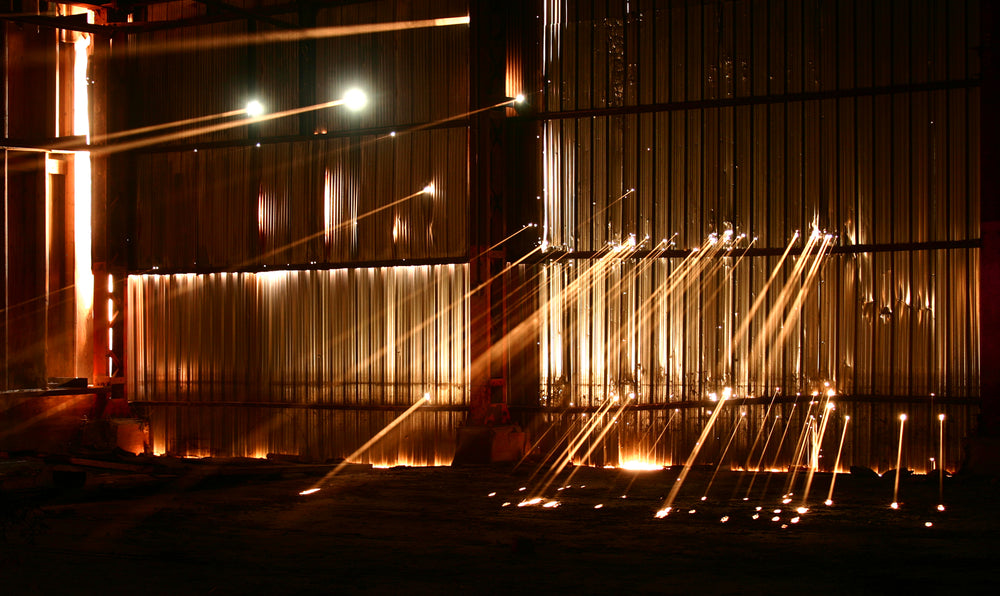 light lines through shed wall