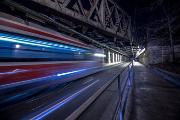 light trails of streetcar