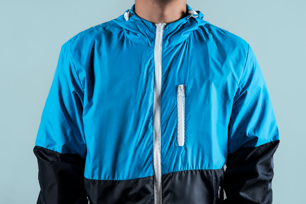 lightweight windbreaker in blue