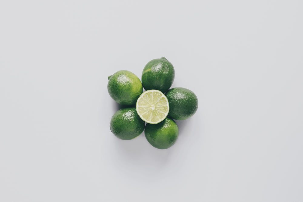 limes arranged in flower pattern