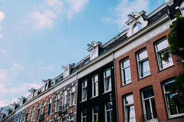 lined up and contrasted buildings