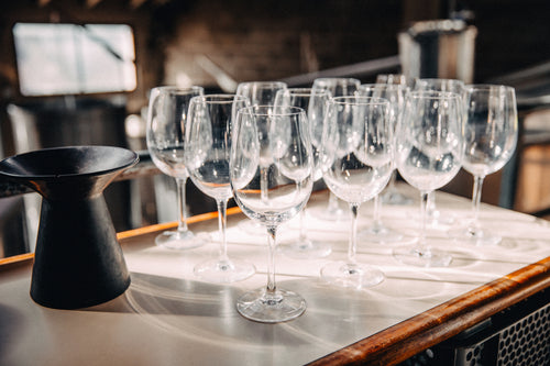 lines of wine glasses