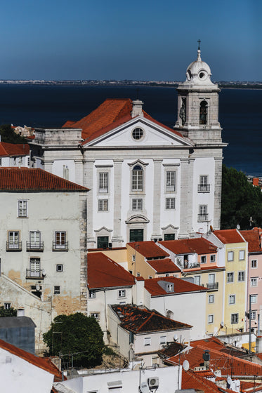 lisbon skyline with water in the distance