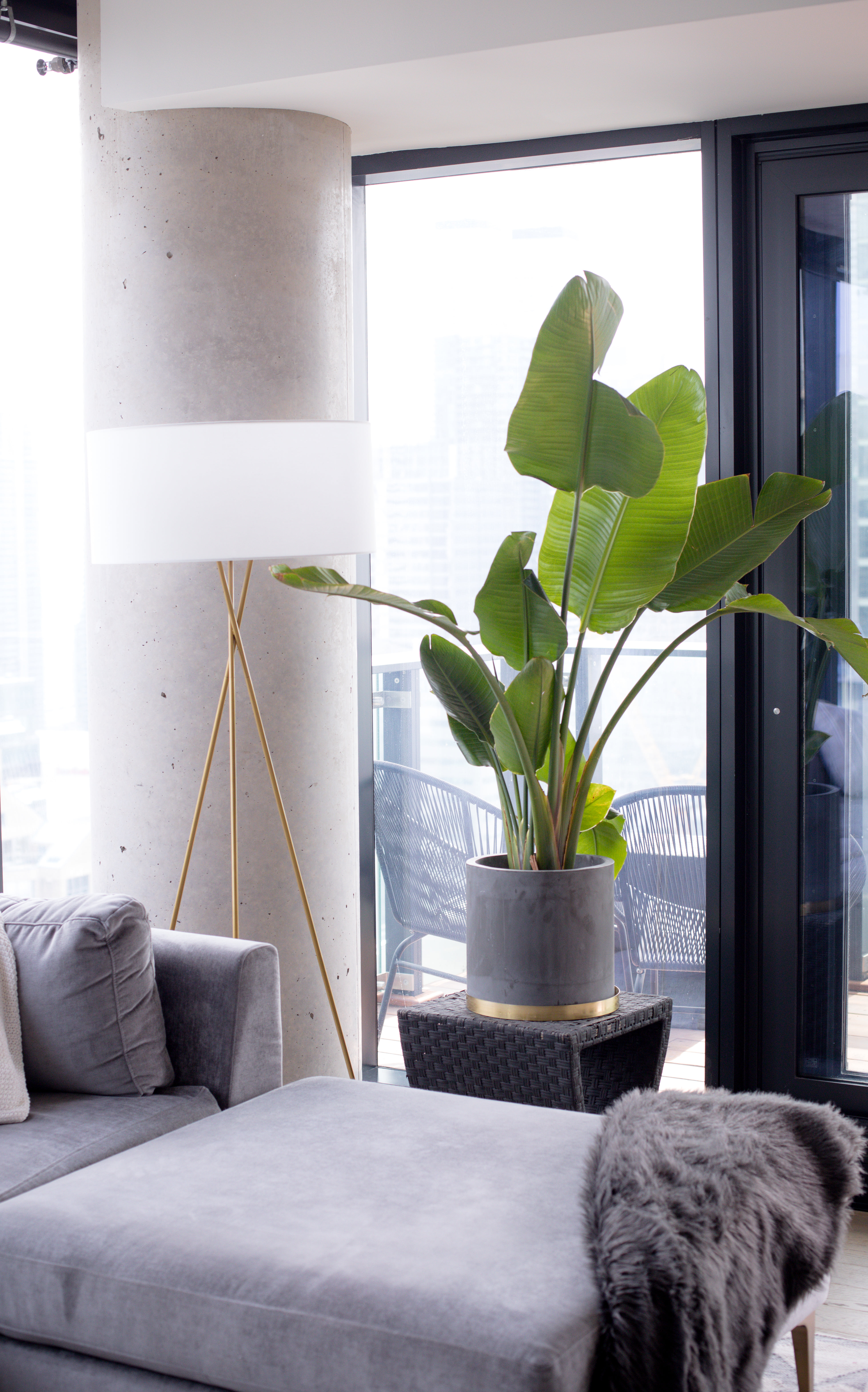 Living Room Designed In Grey And Gold