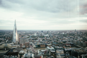 london skyline and gray sky
