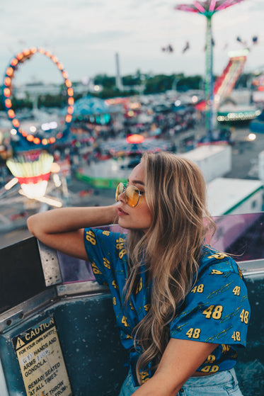 long blond haired woman