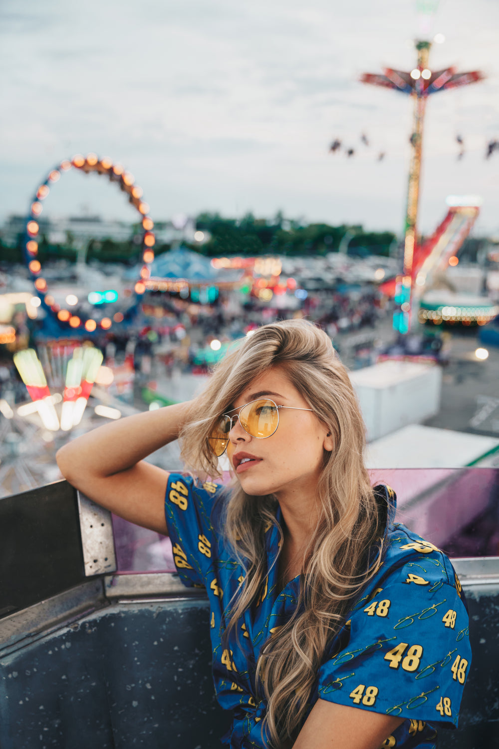 long blonde hair at carnival