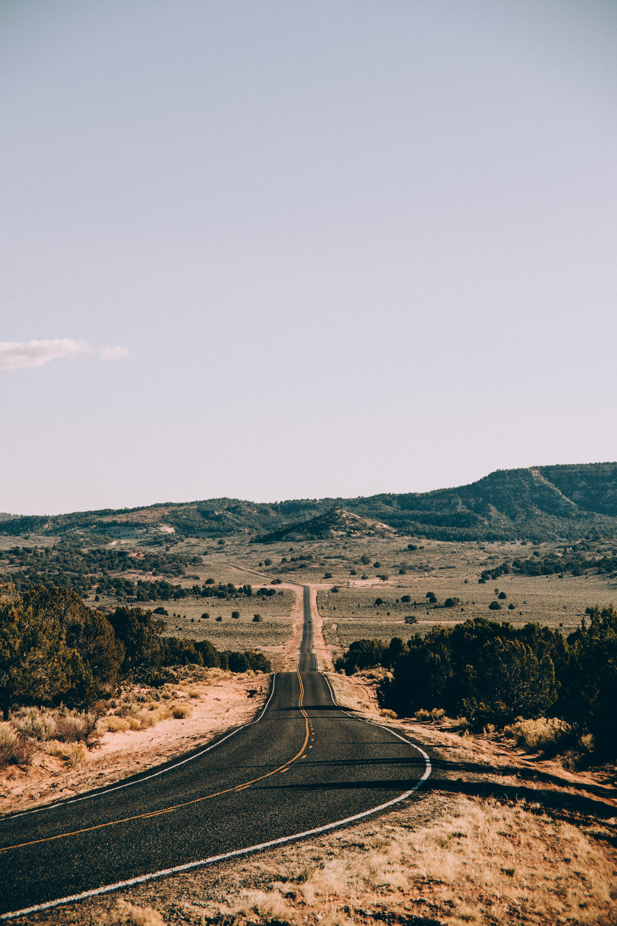 亚利桑那州沙漠中的漫长公路