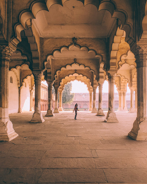 looking back through arches in india