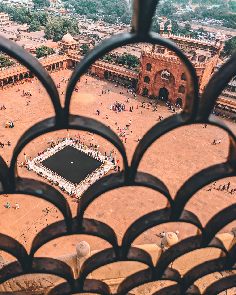 looking down at a square