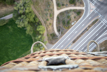 looking down from hot air balloon