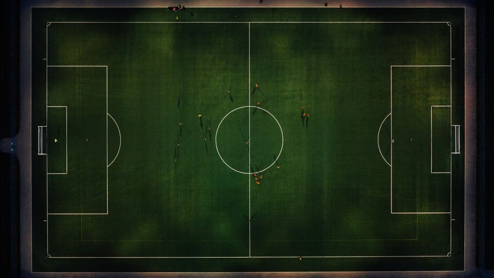 looking down on soccer