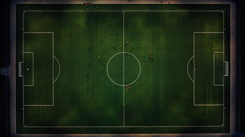looking down on soccer