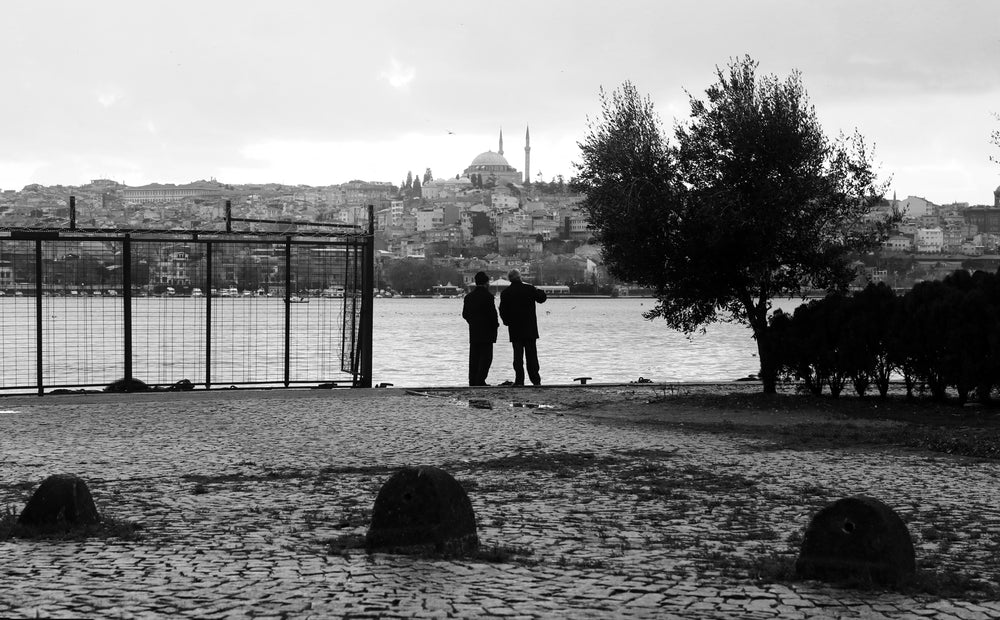 looking out to buildings on the other side of the water