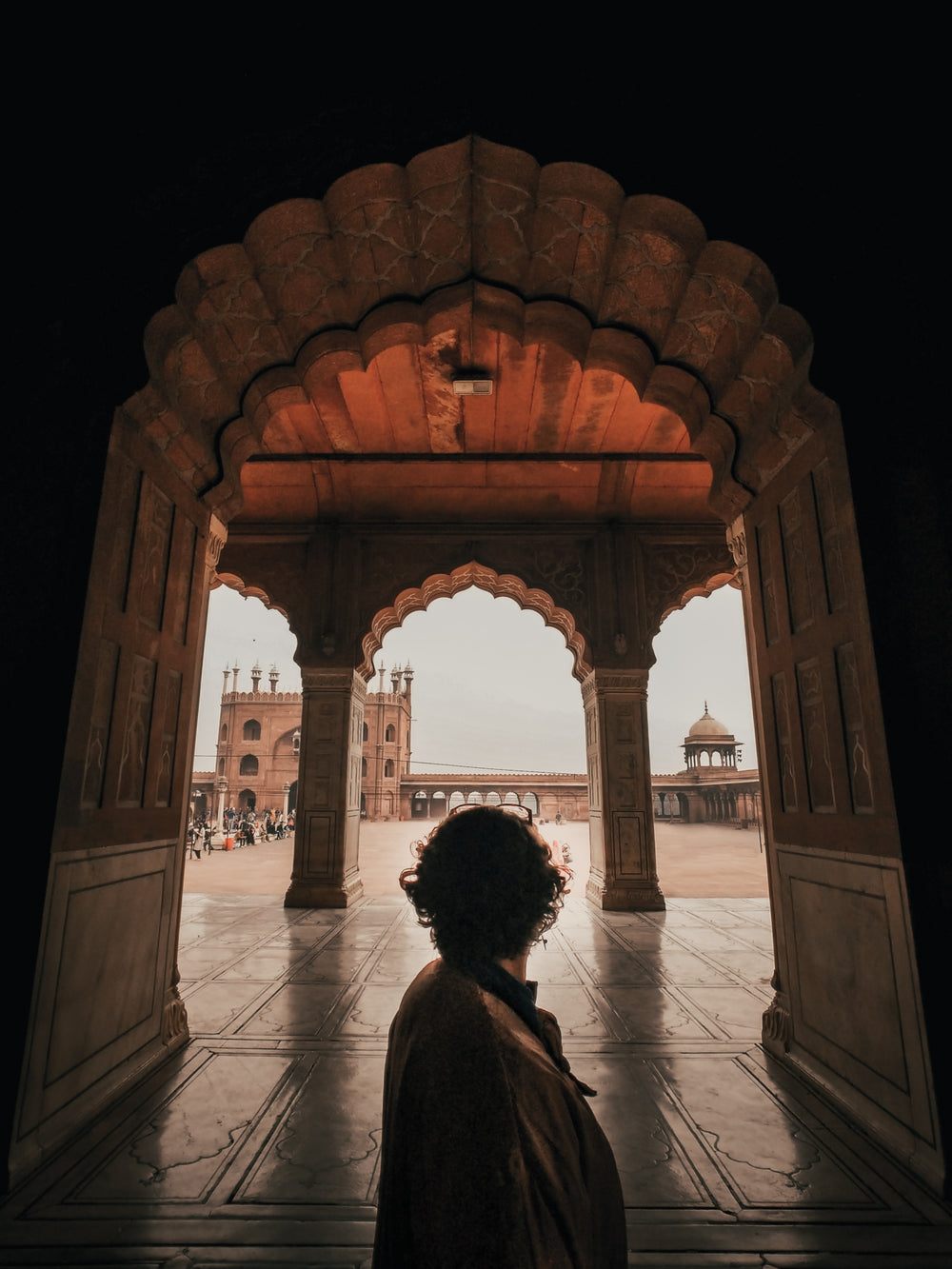 looking through arches