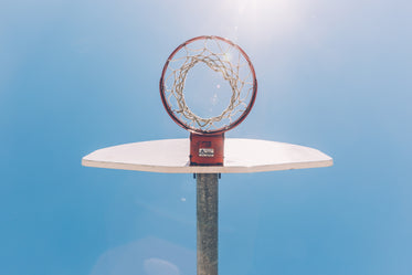 looking up through basketball net