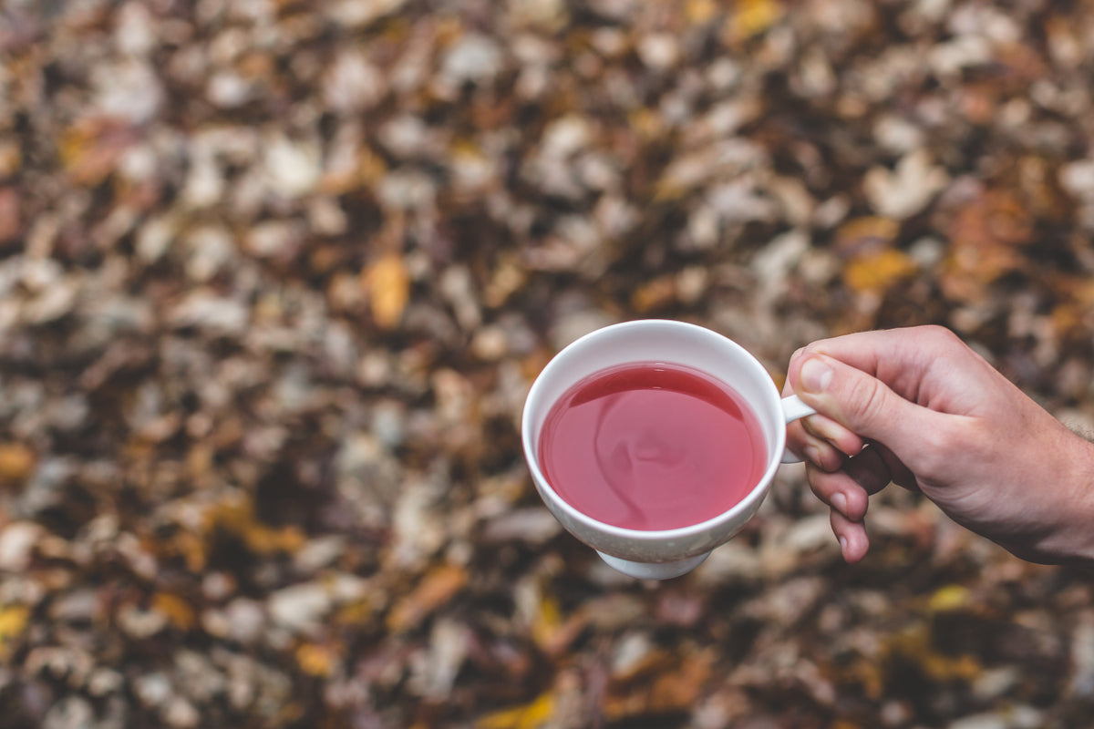 loose leaf tea with autumn leaves