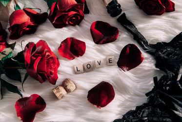 love and rose petals