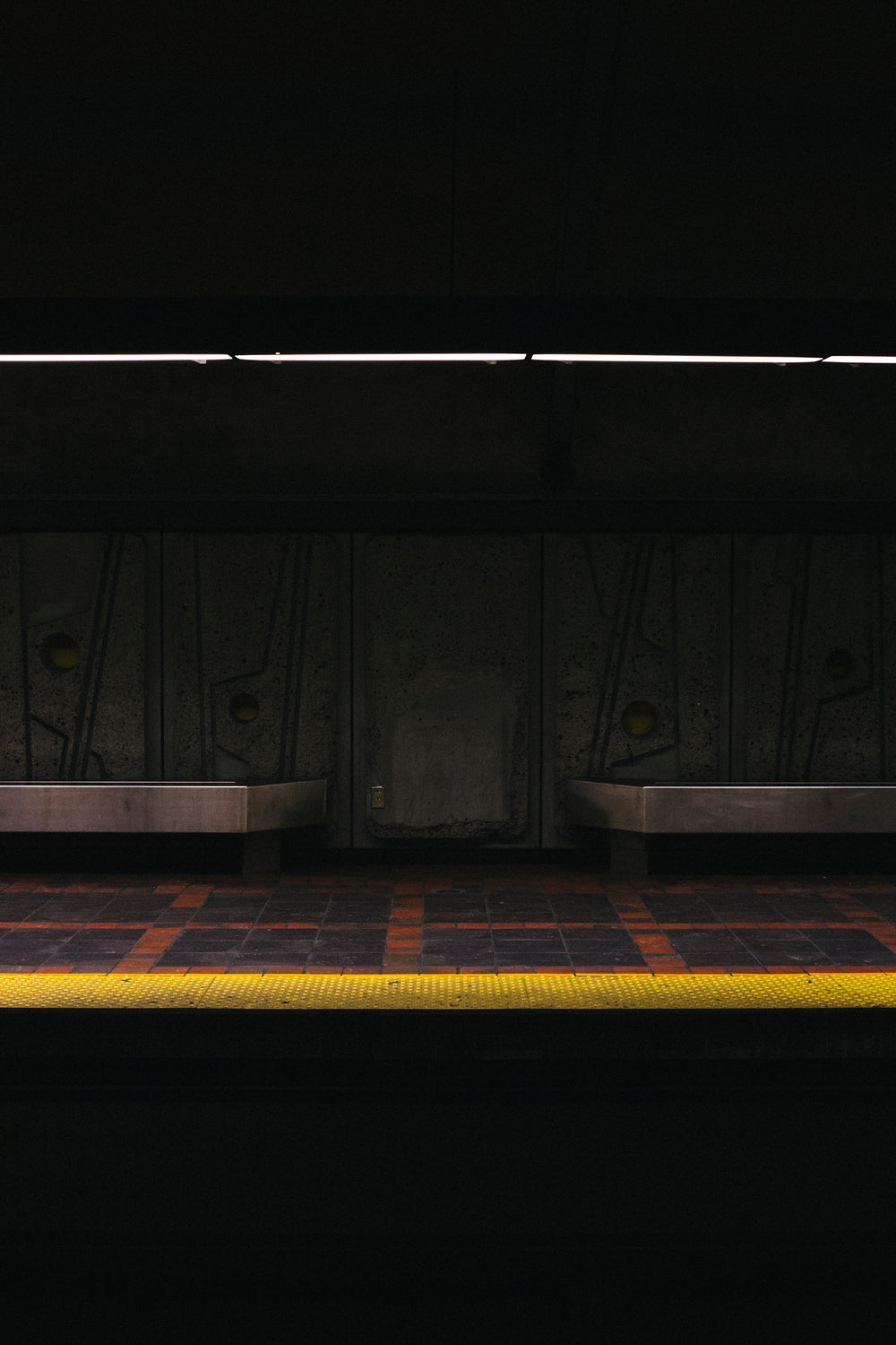 low light on subway platform