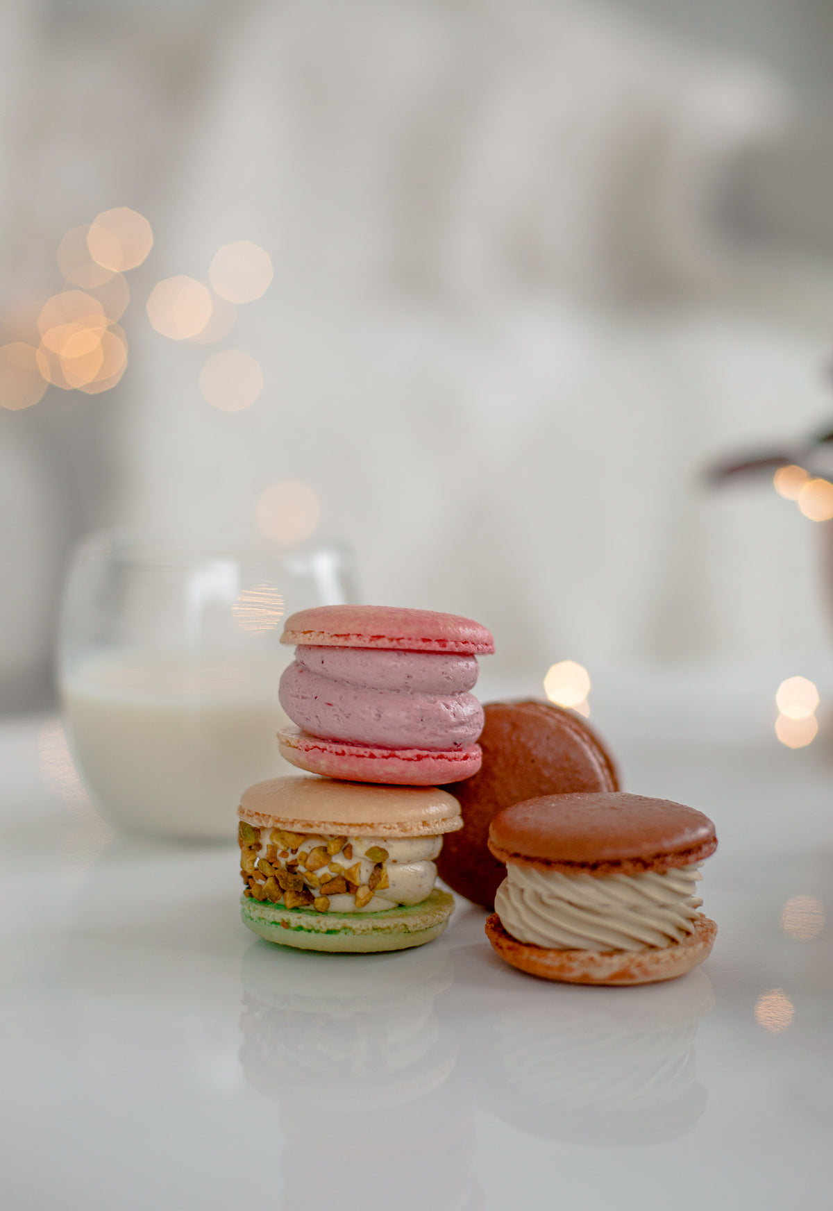 macarons with blurred lights