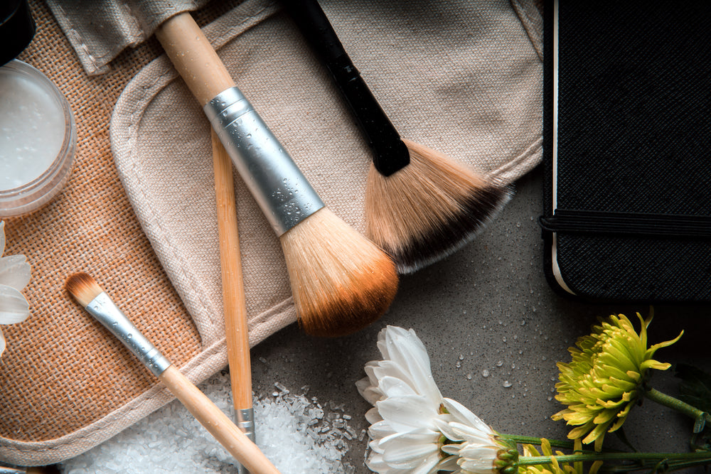 makeup brushes close-up