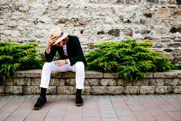 male model posing outdoors