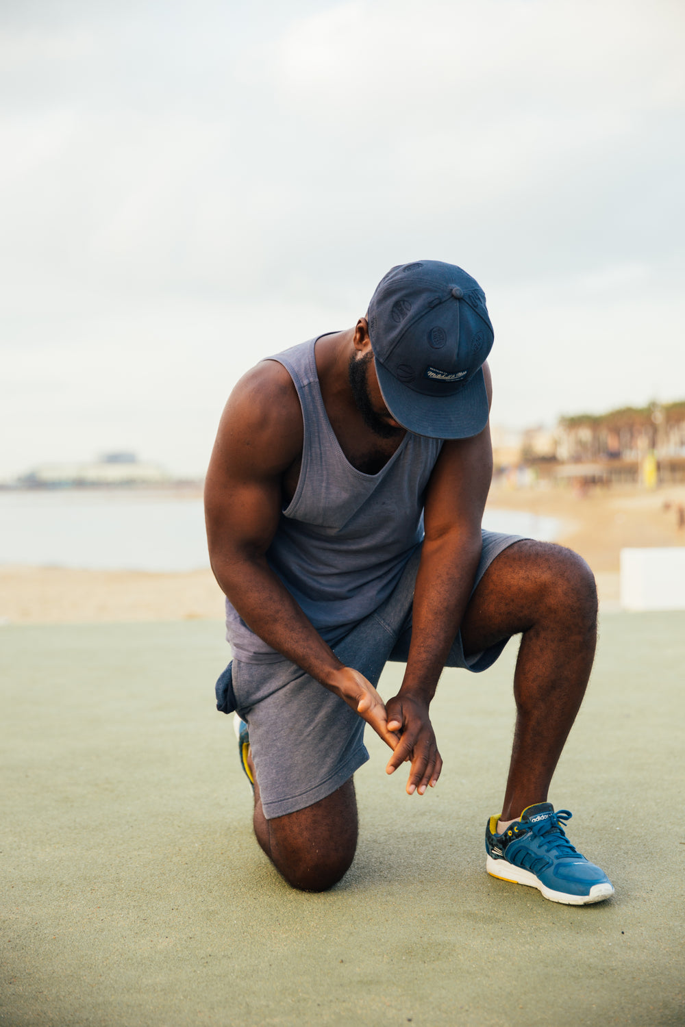 man kneeling