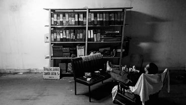 High Res Man Lounging Feet Up Picture — Free Images