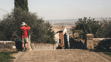 man on top of a hill