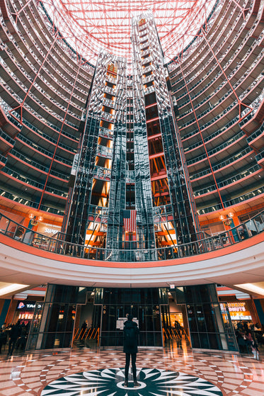 man stands in atrium