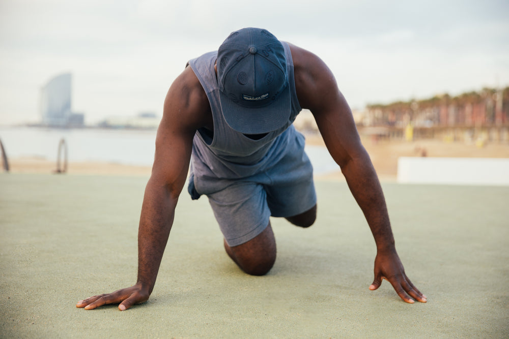 man stretching