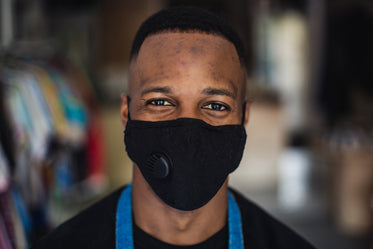 man wearing mask close up