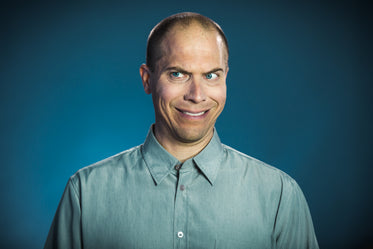 man with awkward smile