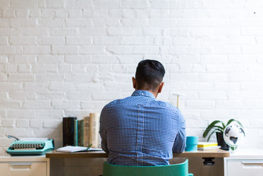 man working at desk