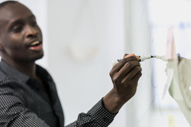 Free Man Writes On Whiteboard Image: Stunning Photography