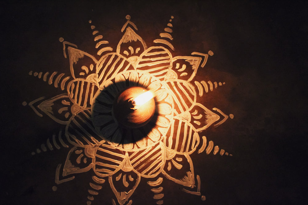 mandala with candle