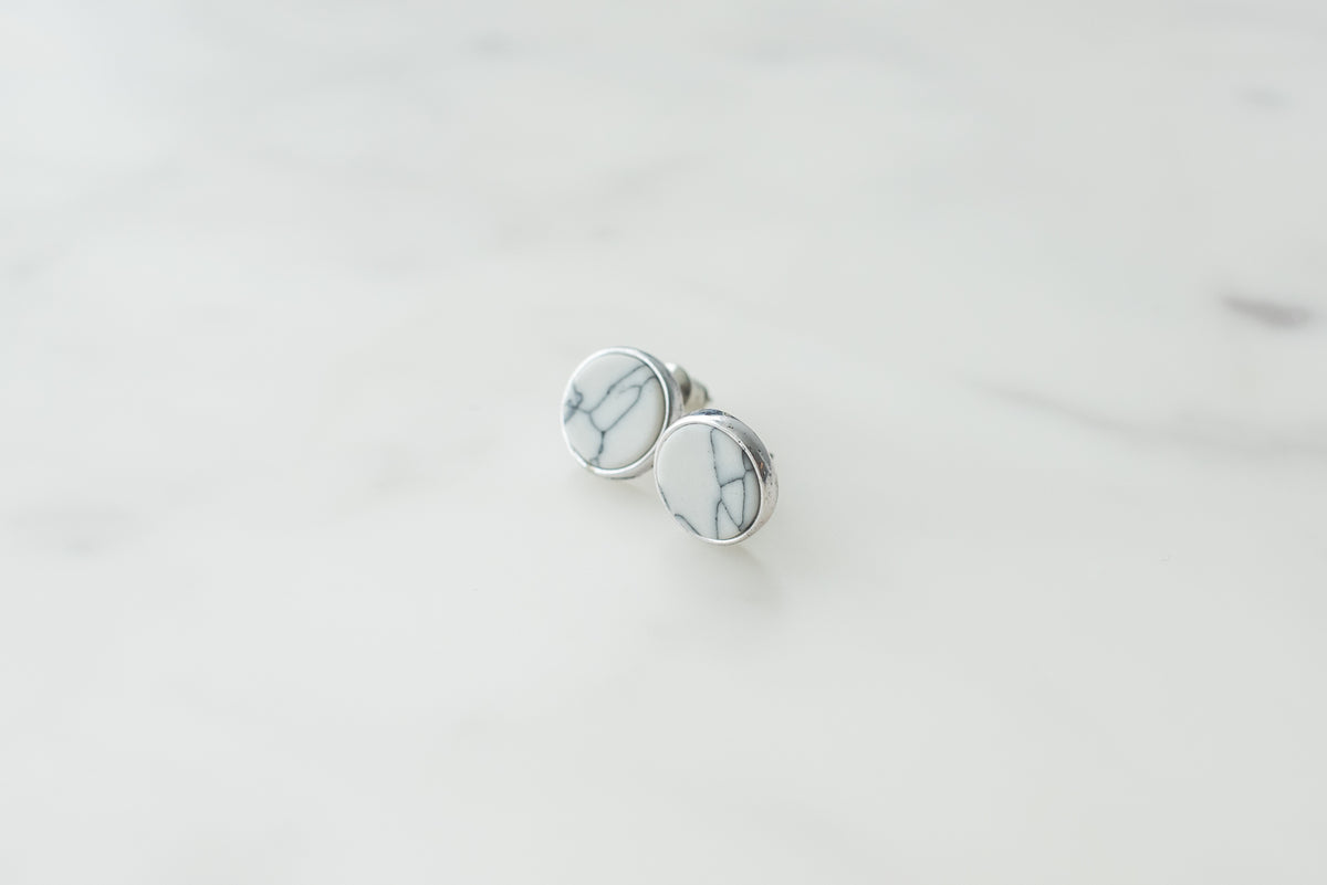 marble stud earrings