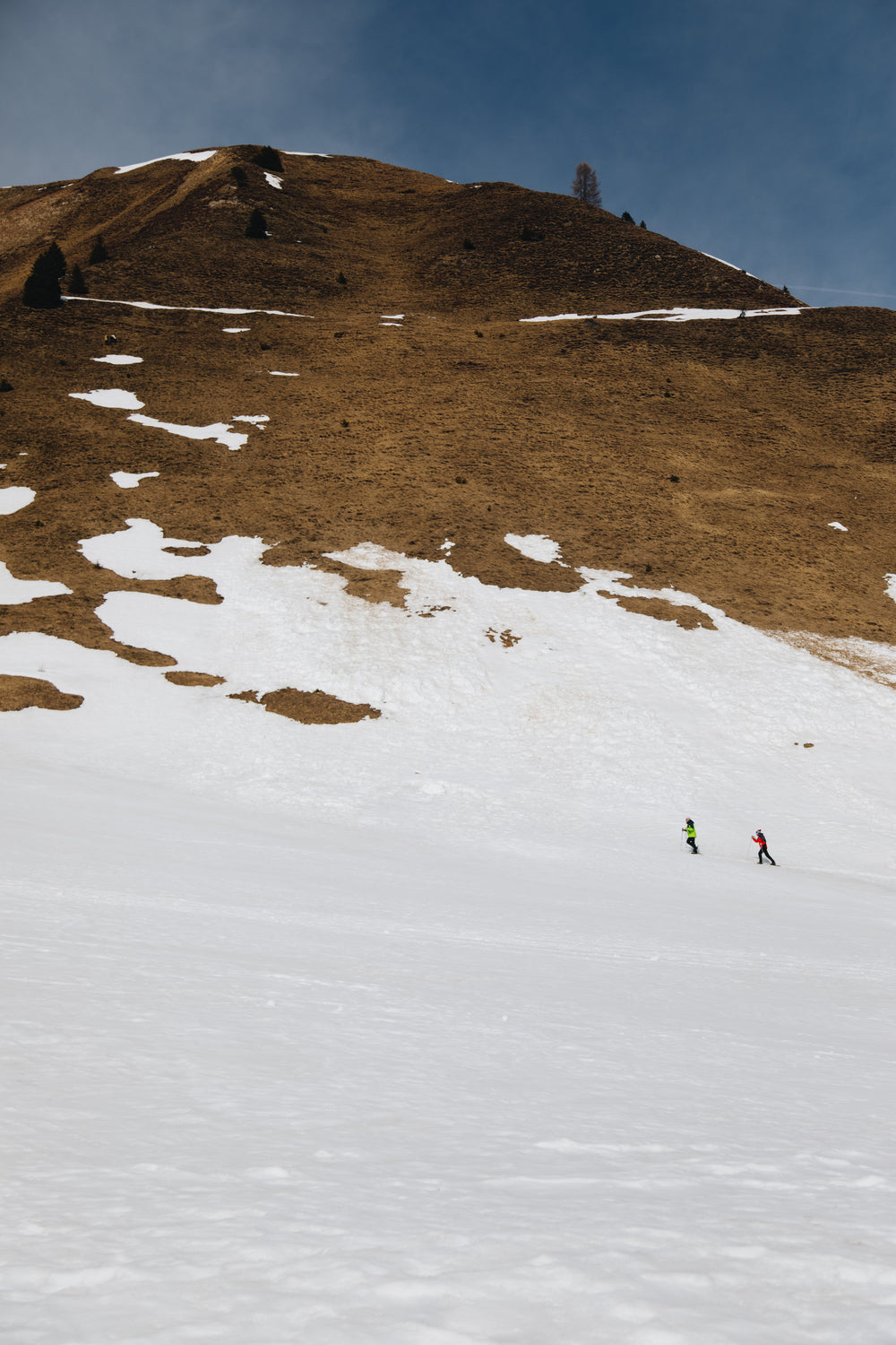 melting snow on mountain peak