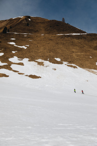 melting snow on mountain peak