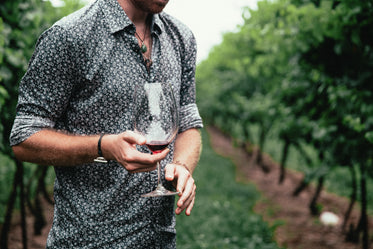 men's fashion close up patterned shirt red wine